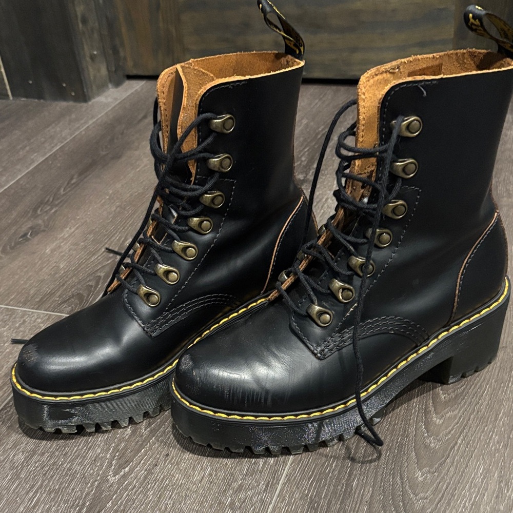 Dr. Martens Black Leather Combat Boots